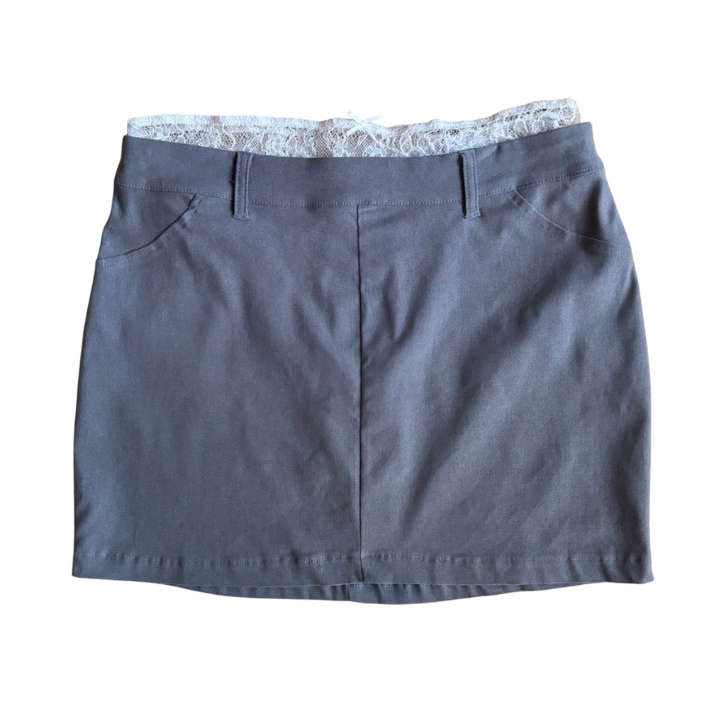Wild Fable Gray Skirt with White Lace Trim